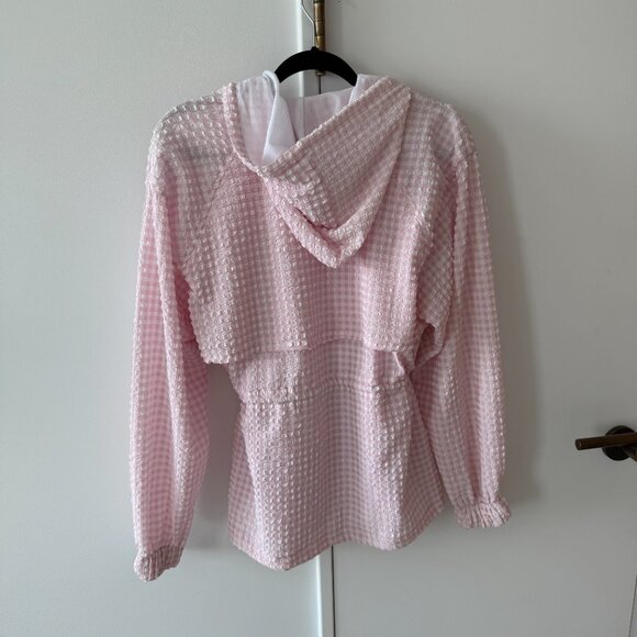 Sold & Striped Pink Gingham Wind Breaker Jacket - Picture 6 of 9